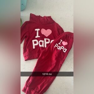 Red 'I Love Papa' set